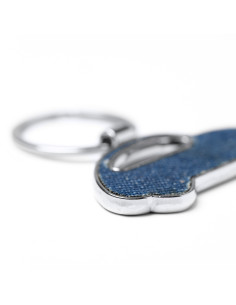 Porte-clés voiture personnalisable en tissu denim "CIVIC" | SIP19