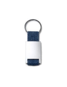 Porte-clés promotionnel en tissu denim et métal "BETRIX" | SIP19