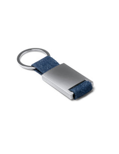Porte-clés promotionnel en tissu denim et métal "BETRIX" | SIP19