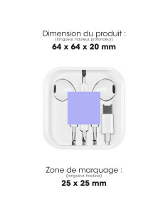 Écouteurs filaires personnalisables USB-C "OTO" AKASHI | SIP19