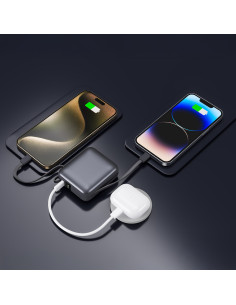 Powerbank personnalisé avec 2 câbles "BUSHI" de 10 000 mAh AKASHI | SIP19