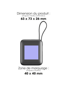 Powerbank personnalisé avec 2 câbles "BUSHI" de 10 000 mAh AKASHI | SIP19
