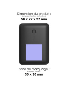 Powerbank personnalisable rétro-éclairé 10 000 mAh "RAITO" | SIP19