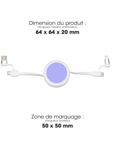 Câble dérouleur personnalisable 4 en 1 "ANWA" 20W | SIP19