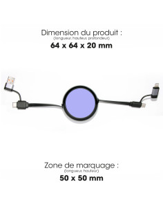 Câble dérouleur personnalisable 4 en 1 "ANWA" 20W | SIP19
