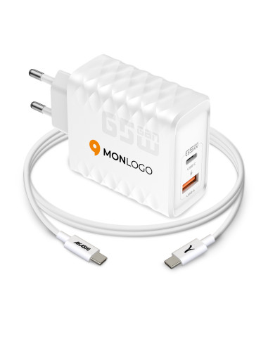 PRISE SECTEUR + CABLE PERSONNALISÉ 65W AKASHI "ATSUI"