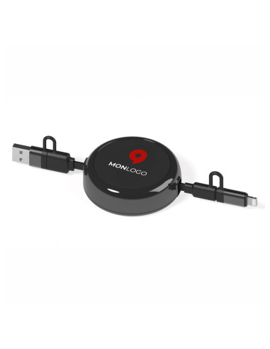 CÂBLE DÉROULEUR PERSONNALISABLE 4 EN 1 20W AKASHI "ANWA"