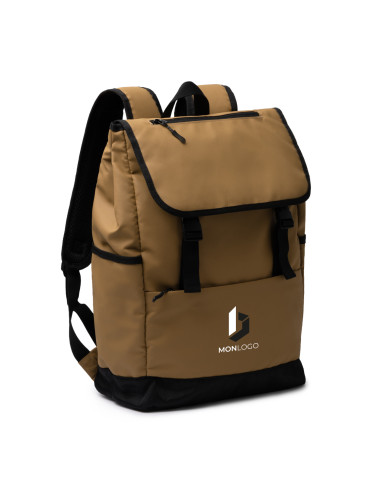 SAC À DOS 20L AVEC RABAT PERSONNALISÉ EN CUIR PU "TROIS"