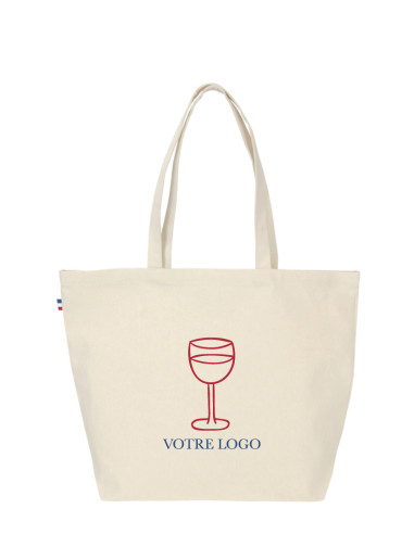 SAC DE PLAGE PERSONNALISÉ MADE IN FRANCE COTON 240G "CÉLINE" 50x38x14cm