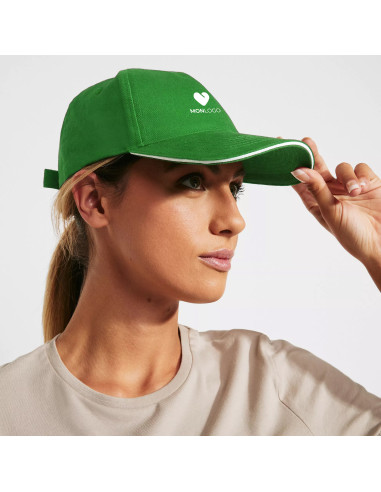 CASQUETTE PERSONNALISABLE BICOLORE 5 PANNEAUX "ERIS"