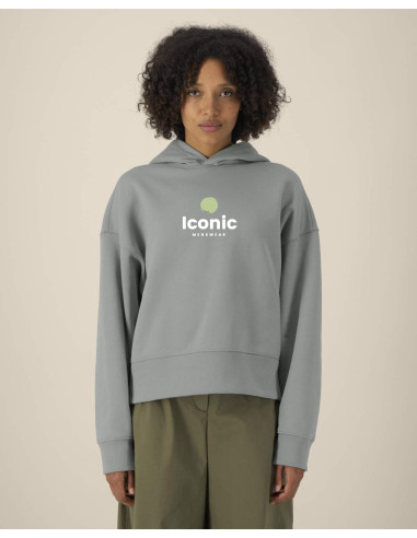SWEAT À CAPUCHE PERSONNALISABLE UNISEXE COUPE BOXY EN COTON RECYCLÉ 400G "VOICER"