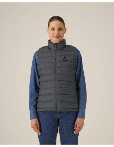 DOUDOUNE SANS MANCHES PERSONNALISÉE FEMME EN RPET 380G "CLIMBER 2.0"