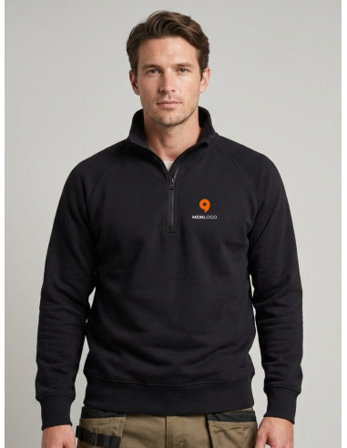 SWEAT 1/4 DE ZIP PERSONNALISÉ HOMME EN COTON 330G "AUSTIN"