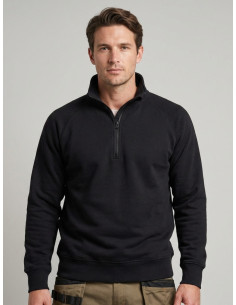 Sweat de travail personnalisable homme 1/4 zip coton 330g "AUSTIN" |SIP19
