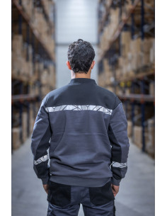 Sweat zippé personnalisé homme en coton bio & RPET 280g "LAVAIR" | SIP19