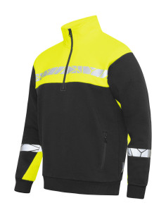 Sweat 1/4 zip personnalisé homme en coton et RPET 280g "RIMONI" | SIP19