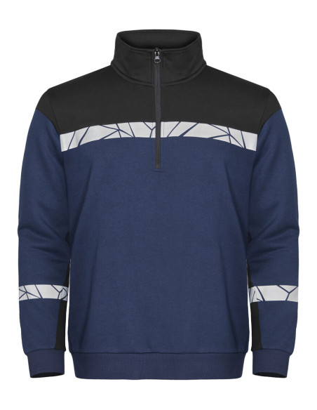 Sweat 1/4 zip personnalisé homme en coton et RPET 280g "RIMONI" | SIP19