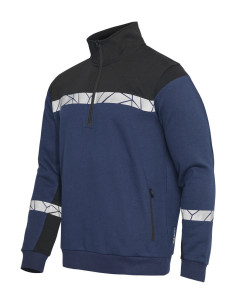 Sweat 1/4 zip personnalisé homme en coton et RPET 280g "RIMONI" | SIP19