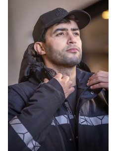 VESTE PERSONNALISÉE COUPE-VENT/IMPERMÉABLE HOMME EN RPET 160G VISIBILITÉ RENFORCÉE "TARJIK"