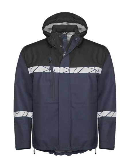 VESTE PERSONNALISÉE COUPE-VENT/IMPERMÉABLE HOMME EN RPET 160G VISIBILITÉ RENFORCÉE "TARJIK"