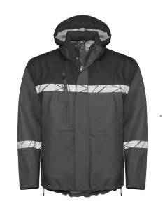 VESTE PERSONNALISÉE COUPE-VENT/IMPERMÉABLE HOMME EN RPET 160G VISIBILITÉ RENFORCÉE "TARJIK"