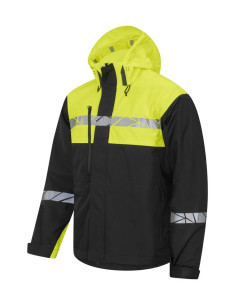 VESTE PERSONNALISÉE COUPE-VENT/IMPERMÉABLE HOMME EN RPET 160G VISIBILITÉ RENFORCÉE "TARJIK"