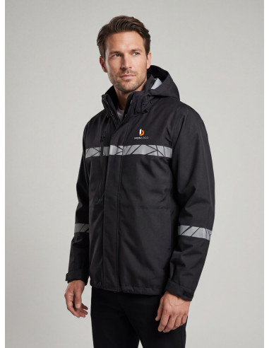 VESTE PERSONNALISÉE COUPE-VENT/IMPERMÉABLE HOMME EN RPET 160G VISIBILITÉ RENFORCÉE "TARJIK"