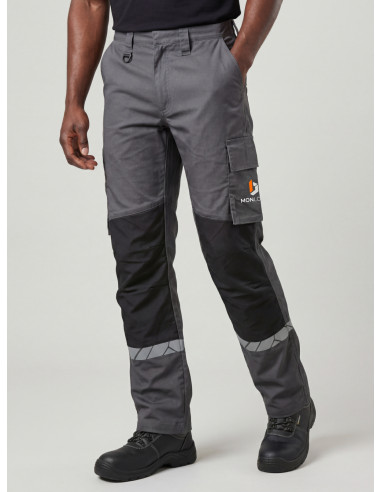PANTALON DE TRAVAIL HOMME PERSONNALISÉ EN RPET 245G VISIBILITÉ RENFORCÉE "NIRMAL"