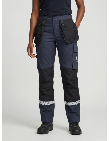 PANTALON DE TRAVAIL POCHES FLOTTANTES FEMME PERSONNALISÉ 245G VISIBILITÉ RENFORCÉE "HAREDA"