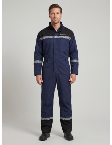 COMBINAISON HOMME PERSONNALISABLE EN RPET ET COTON BIO 245G VISIBILITÉ RENFORCÉE "LISTAL"
