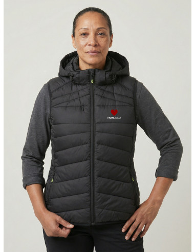 BODYWARMER FEMME SANS MANCHES PERSONNALISABLE EN RPET "IDAHO"