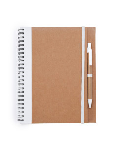 Cahier A5 personnalisable en carton recyclé et stylo "ALANI" | SIP19