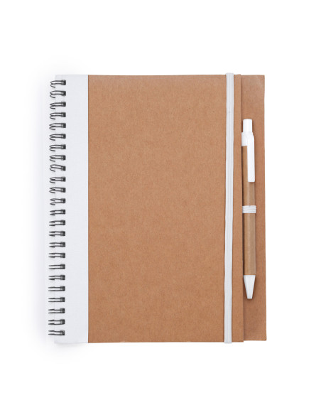 Cahier A5 personnalisable en carton recyclé et stylo "ALANI" | SIP19