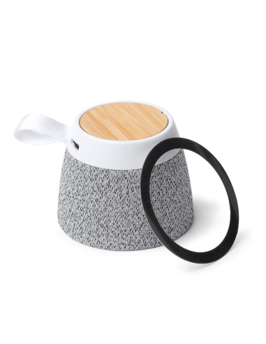 ENCEINTE BLUETOOTH PERSONNALISÉE EN RPET ET BAMBOU "MONARK"
