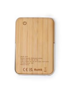 Powerbank personnalisé en bambou et aluminium recyclé 5000 mAh "YOKAS" | SIP19