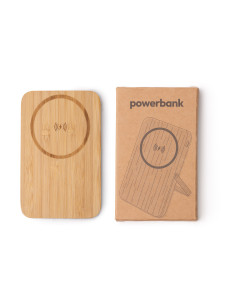 Powerbank personnalisé en bambou et aluminium recyclé 5000 mAh "YOKAS" | SIP19