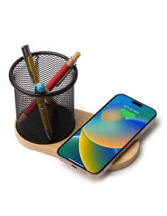 Pot à stylo personnalisé avec chargeur induction 15W "COSTELO" | SIP19