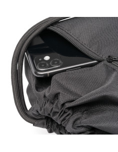 Sac à dos cordelettes personnalisé en rPET avec poche zippée "LUCIO" | SIP19