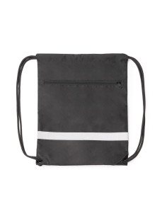 Sac à dos cordelettes personnalisé en rPET avec poche zippée "LUCIO" | SIP19