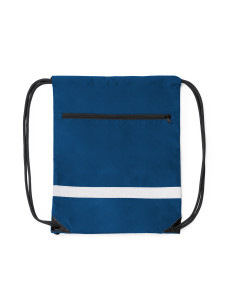 Sac à dos cordelettes personnalisé en rPET avec poche zippée "LUCIO" | SIP19