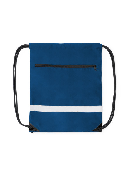 Sac à dos cordelettes personnalisé en rPET avec poche zippée "LUCIO" | SIP19