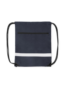 Sac à dos cordelettes personnalisé en rPET avec poche zippée "LUCIO" | SIP19