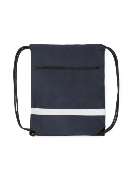 Sac à dos cordelettes personnalisé en rPET avec poche zippée "LUCIO" | SIP19