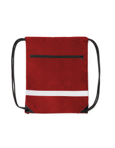 Sac à dos cordelettes personnalisé en rPET avec poche zippée "LUCIO" | SIP19