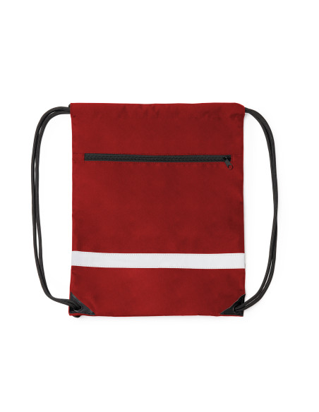Sac à dos cordelettes personnalisé en rPET avec poche zippée "LUCIO" | SIP19