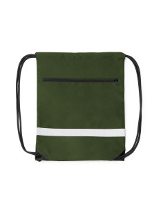Sac à dos cordelettes personnalisé en rPET avec poche zippée "LUCIO" | SIP19