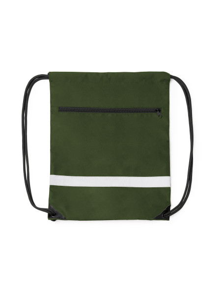 Sac à dos cordelettes personnalisé en rPET avec poche zippée "LUCIO" | SIP19