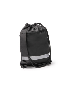 Sac à dos cordelettes personnalisé en rPET avec poche zippée "LUCIO" | SIP19
