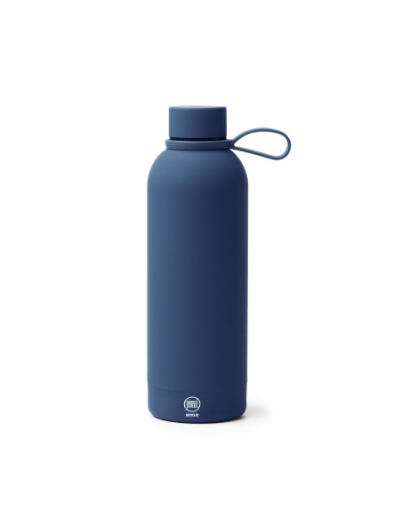 Bouteille isotherme personnalisable 500ml inox recyclé soft-touch "SIVAS" | SIP19