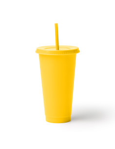 Tasse personnalisable en PP recyclé 710ml avec paille "BAKY" | SIP19